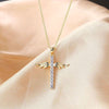 collier pendentif ailes d'ange croix