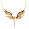 collier pendentif ailes d'ange or noir