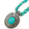 Collier pendentif amulette turquoise