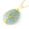 collier pendentif arbre de vie or aventurine verte