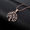 collier pendentif arbre de vie cristaux or rose