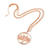 grand collier pendentif arbre de vie or rose