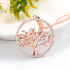 grand collier pendentif arbre de vie or rose