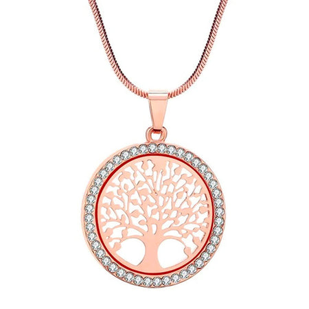collier pendentif arbre de vie or rose