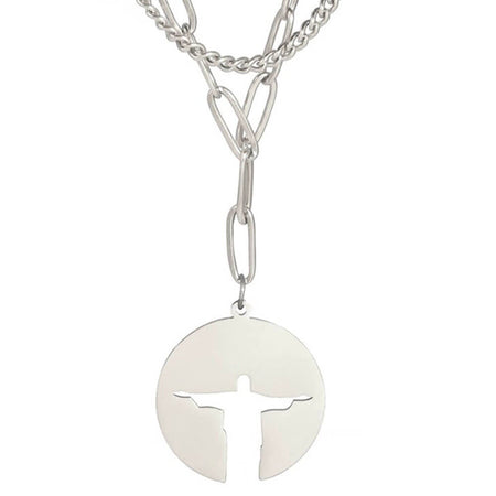 collier pendentif jesus argent