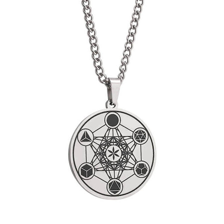 collier pendentif cube de métatron argent