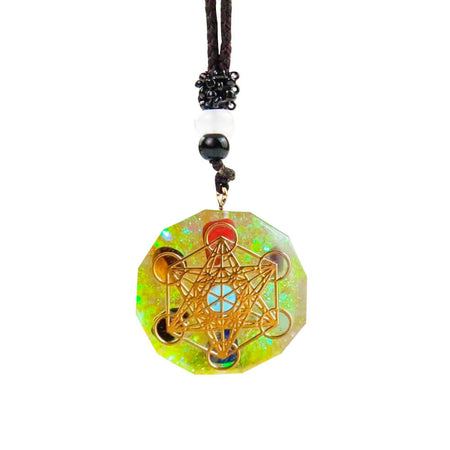 collier pendentif cube de metatron citrine