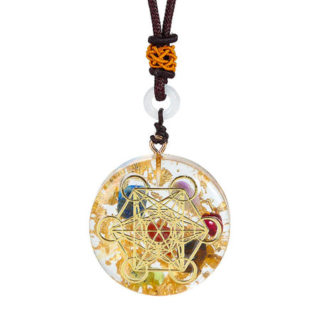 collier pendentif cube de metatron resine chakra