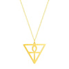 collier pendentif croix de vie ankh triangle or