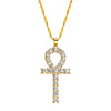 collier pendentif croix de vie ankh cristaux or