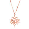 collier pendentif fleur de lotus or rose