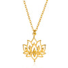 collier pendentif fleur de lotus or