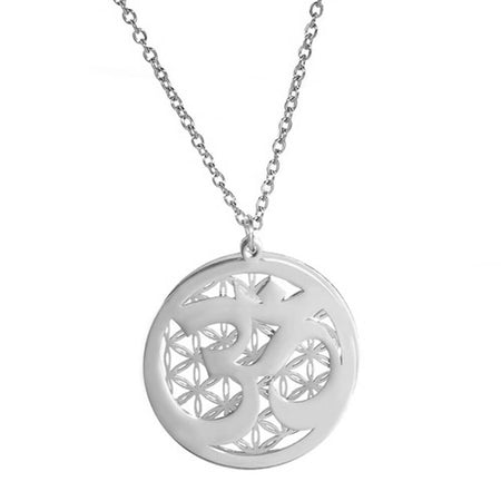 collier pendentif fleur de vie aum argent