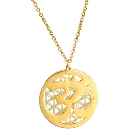 collier pendentif fleur de vie aum or