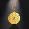 collier pendentif fleur de vie oeil d'horus or