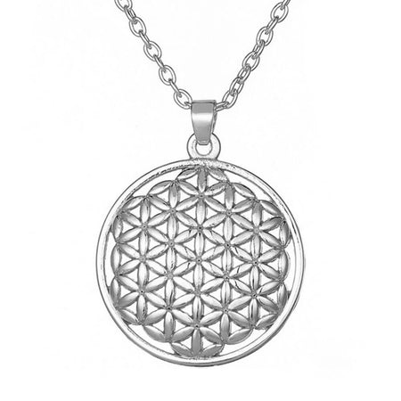 collier pendentif fleur de vie argent