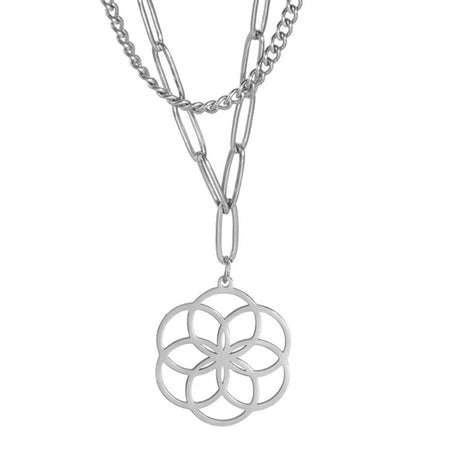 collier pendentif graine de vie argent