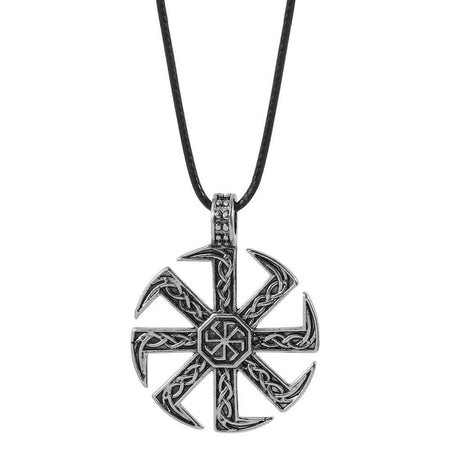collier pendentif kolovrat acier argent