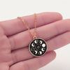 collier pendentif cycle lune astrologie or rose