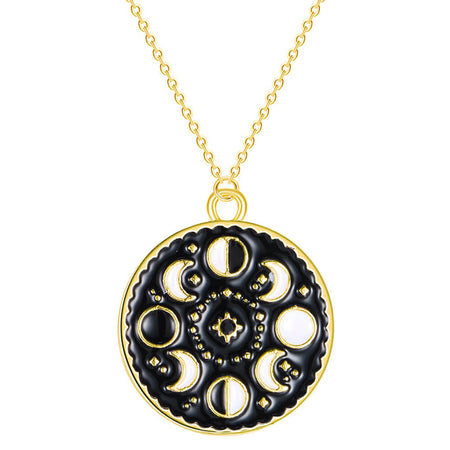 collier pendentif cycle lune astrologie or