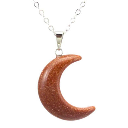 collier pendentif lune gold sand stone