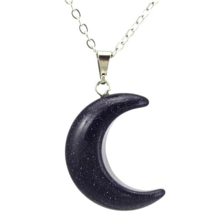 collier pendentif lune blue sand stone