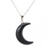 collier pendentif lune obsidienne noire