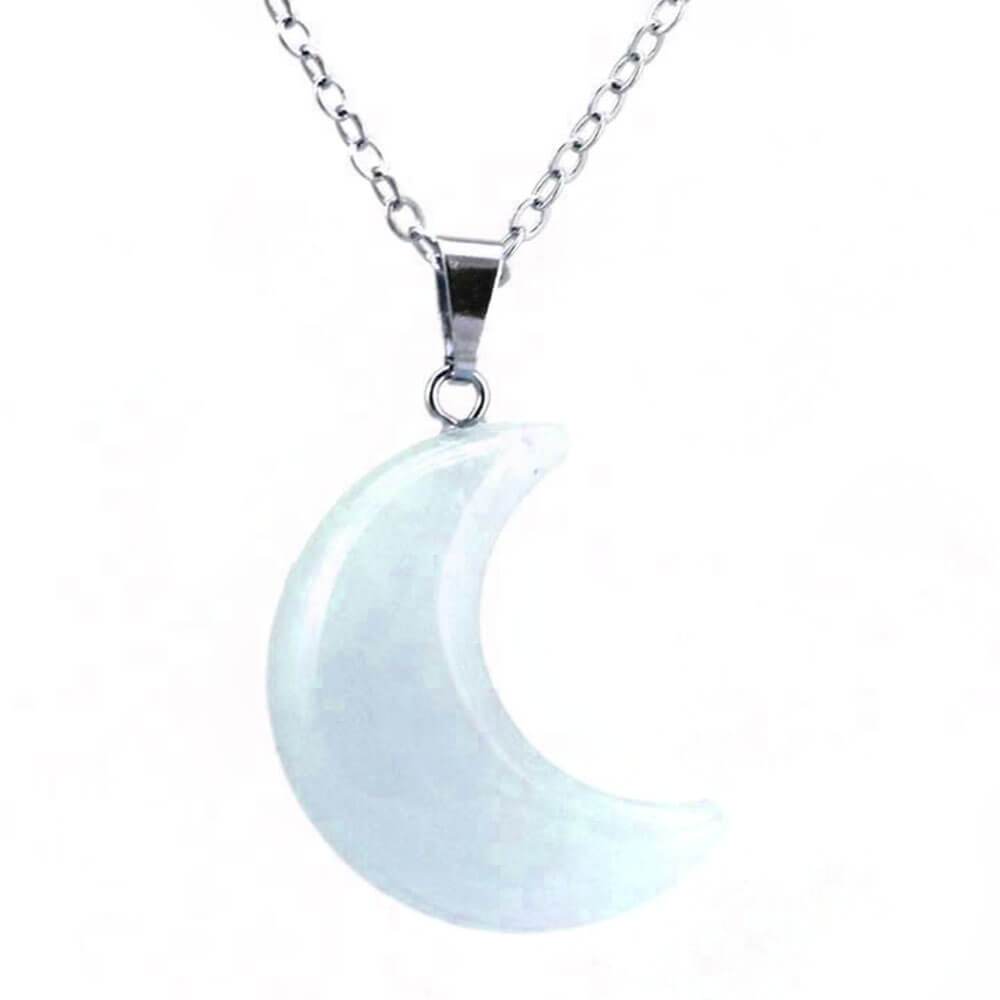 collier pendentif lune opale