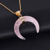 collier pendentif lune quartz rose