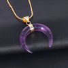 collier pendentif lune amethyste