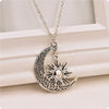 collier pendentif lune soleil argent