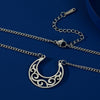 Collier pendentif lune wicca argent
