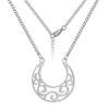 Collier pendentif lune wicca argent