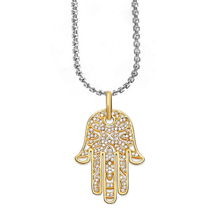 Collier pendentif Khamsa main de Fatma