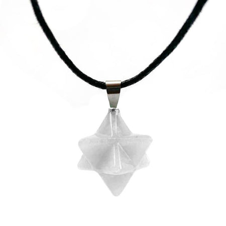 collier pendentif merkaba cristal de roche