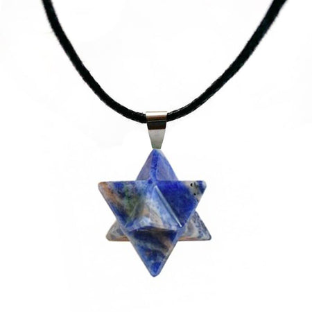 collier pendentif merkaba Sodalite