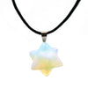 collier pendentif merkaba opale blanche