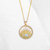 collier pendentif oeil de fatma bleu or