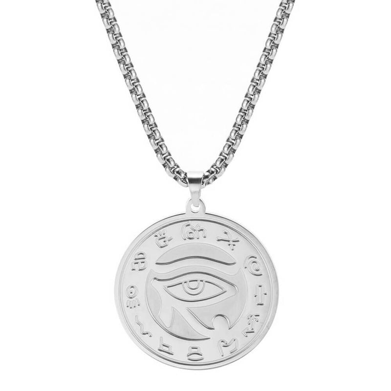 Collier Pendentif Œil D'Horus Rétro - Bijou Homme Punk Personnalité En Alliage De Zinc