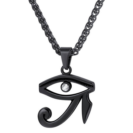 collier pendentif oeil horus oudjat egyptien noire