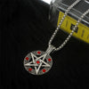 collier pendentif pentacle protection cristal rouge