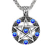 collier pendentif pentacle protection cristal bleu