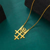 collier pendentif pentacle croix satanique or