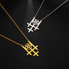 collier pendentif pentacle croix satanique