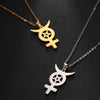 collier pendentif pentacle lune croix