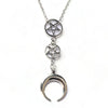 collier pendentif pentacle lune wicca