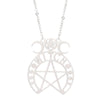 collier pendentif pentacle Triple lune wicca argent