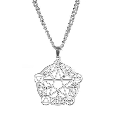 collier pendentif pentacle protection argent