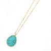 collier pendentif or amulette turquoise