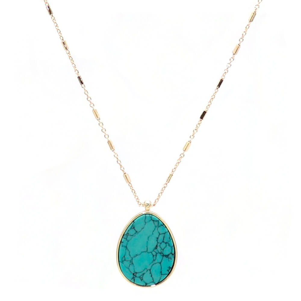 collier pendentif or amulette turquoise